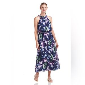 Kay Unger Jojo Shirred Halter Dress